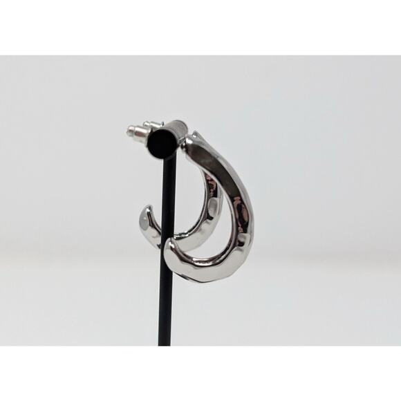 Linea Louis Dell'Olio Black Triple Cord Silver Tone Necklace Earrings Set - Picture 12 of 14